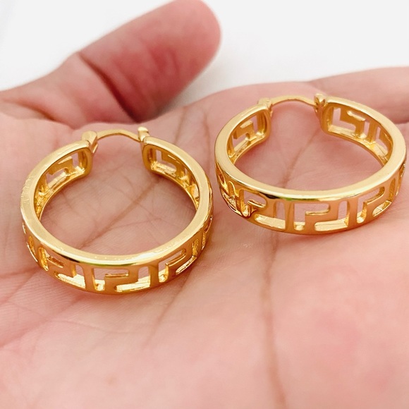 Large Greek Hoops - Picture 5 of 8